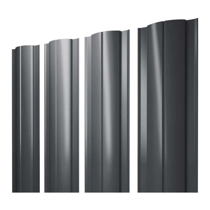 Штакетник Круглый Grand Line 0,45 Полиэстер RAL 7024 Мокрый Асфальт